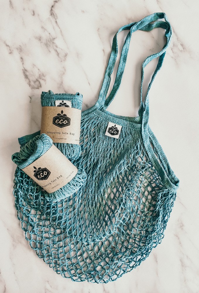 Moody Blue String Shopping Tote One